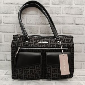 Vanessa Fiorelli Women's Satchel Handbag Black Geo Jacquard